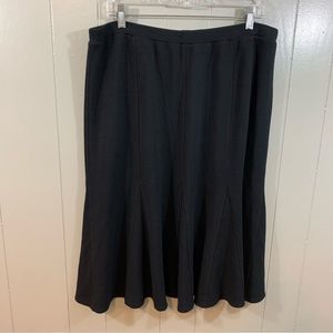Eileen Fisher Black Petite Wool Blend A-Line Knee Length Minimalist Skirt PL